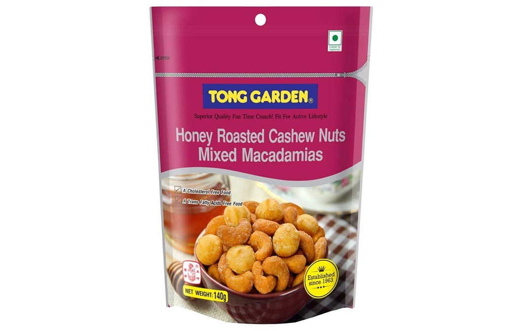 Tong Garden Honey Roasted Cashew Nuts Mixed Macadamias   Pack  140 grams